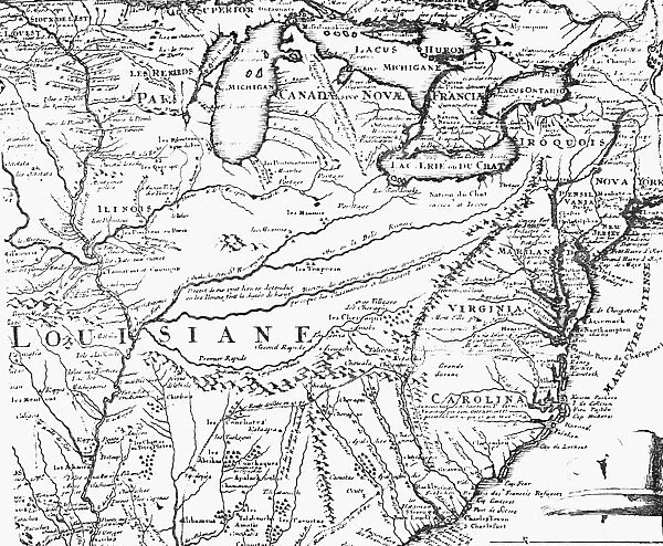 MAP OF LOUISIANA TERRITORY. Detail of a map of the Mississippi Valley and the Louisisana