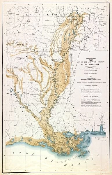 MAP: MISSISSIPPI RIVER, 1861. Map of the Alluvial Region of the Mississippi