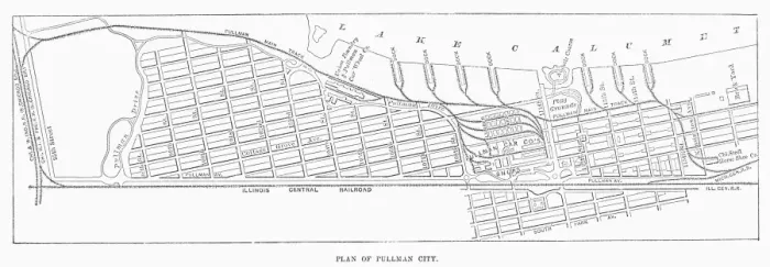 Framed Print : Print of the 1885 Pullman Map Framed Print : Print of the 1885 Pullman Map