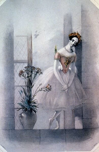 MARIE TAGLIONI (1804-1884). Italian ballerina as La Sylphide: lithograph after