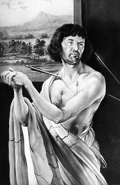 MATTHIAS GRUNEWALD (fl. 1500-1530). German painter. Self-portrait of the artist as St