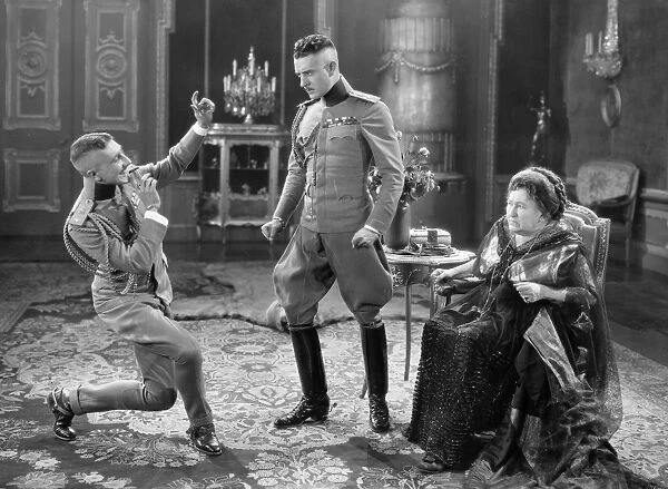 THE MERRY WIDOW, 1925. Roy D Arcy and John Gilbert in a scene from the film directed by Erich von Stroheim