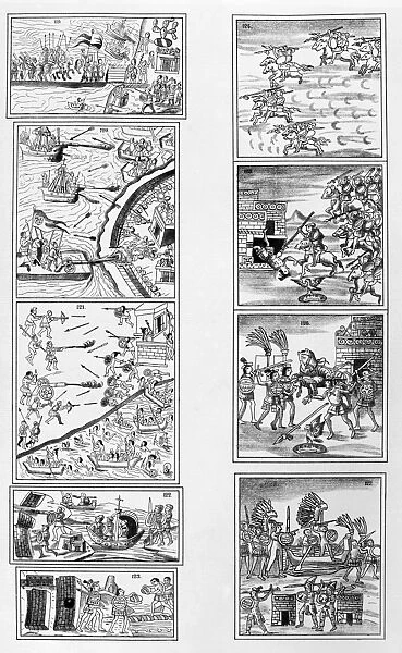 MEXICO: SPANISH CONQUEST. Scenes of the Spanish conquistadors at war with the Aztecs