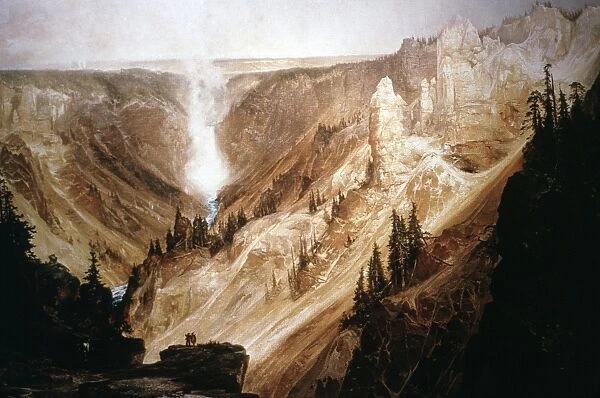 MORAN: YELLOWSTONE, 1872. Grand Canyon of the Yellowstone. Oil on canvas by Thomas Moran