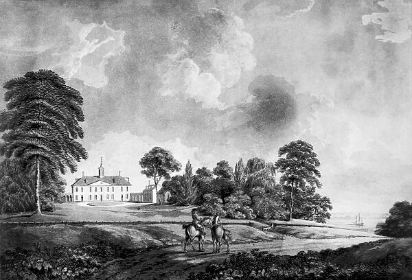 MOUNT VERNON, 1798. West view of Mount Vernon, Virginia, the home of George Washington