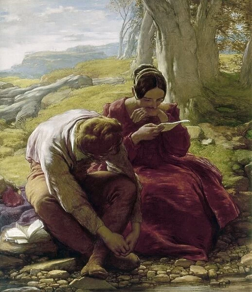 MULREADY: SONNET, 1839. The Sonnet. Oil on canvas by William Mulready, 1839