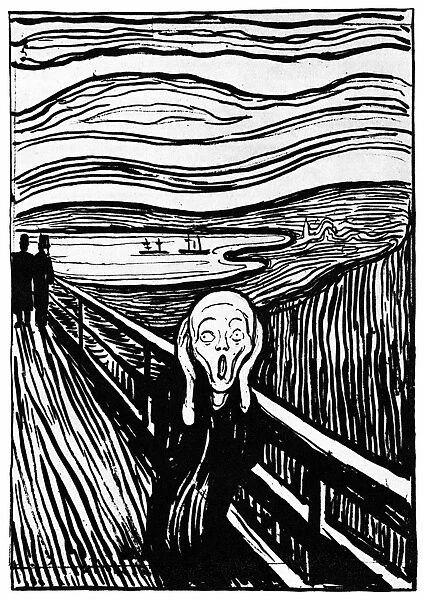 MUNCH: THE SCREAM, 1895. The Scream. Lithograph, 1895, by Edvard Munch