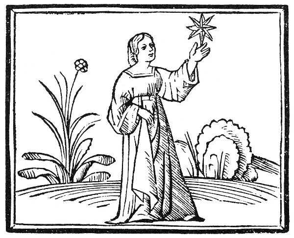 MYTHOLOGY: SIBYL. Woodcut from Johann Lichtenbergers Prognosticatio, Venice