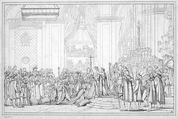 NAPOLEON I (1769-1821). Emperor of the French. The coronation of Napoleon as emperor at Paris