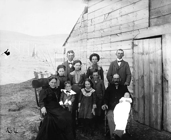 NEBRASKA: HOMESTEADERS. A family of settlers on a ranch in Cherry County, Nebraska