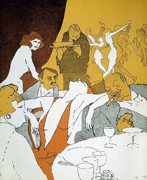 Why do we need costumes, if the women don t wear anything anyhow? : The decadence of post-World War I Germany portrayed by Eduard Thony in a 1921 cartoon drawn for the satirical German weekly magazine, Simplicissimus