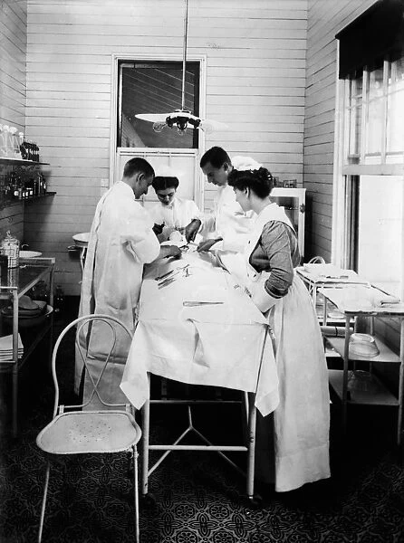 OPERATING ROOM, c1910. The operating room at the St. Johns Guild seaside hospital