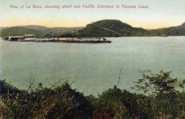 PANAMA CANAL: LA BOCA. View of La Boca, Panama, showing wharf and Pacific entrance