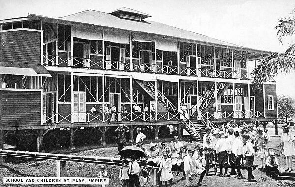 PANAMA: CANAL ZONE, c1910. The school at Empire in the Canal Zone, built for the