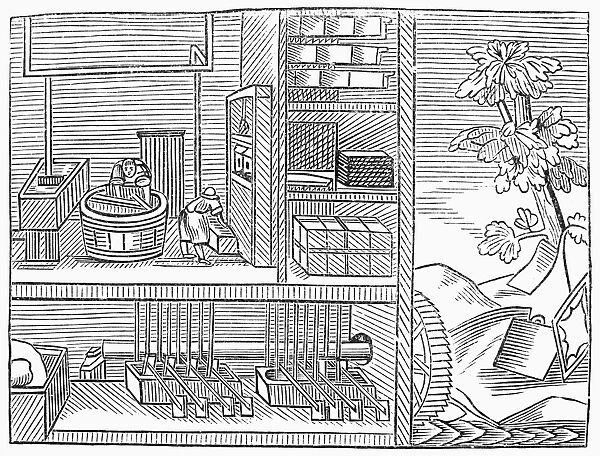 PAPERMAKERS, 1659. Papermakers at work