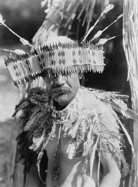 POMO DANCER, c1924. A Pomo Native American from California in traditional dance costume