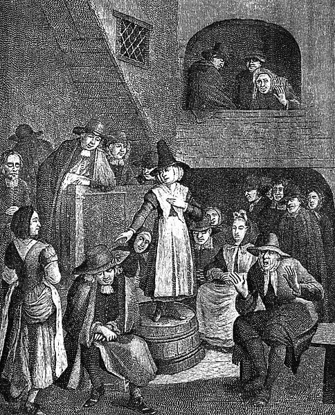 QUAKER MEETING, 17th CENT. A Quakers meeting in the seventeenth century: satirical print