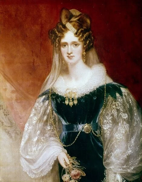 QUEEN ADELAIDE OF ENGLAND. (1792-1849). Canvas by Sir William Beechey