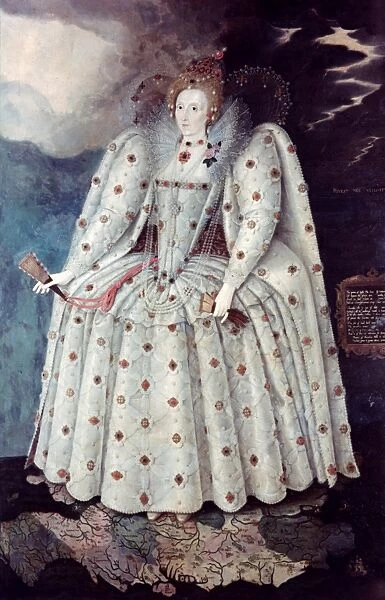 QUEEN ELIZABETH I (1533-1603). Queen of England and Ireland, 1558-1603. Oil on canvas