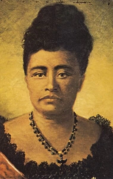 QUEEN LYDIA LILIUOKALANI (1838-1917). Queen of the Hawaiian Islands, 1891-93. Oil