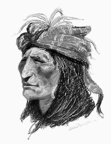 REMINGTON: CREEK MAN, c1906. The Creek Indian. Drawing by Frederic Remington, c1906