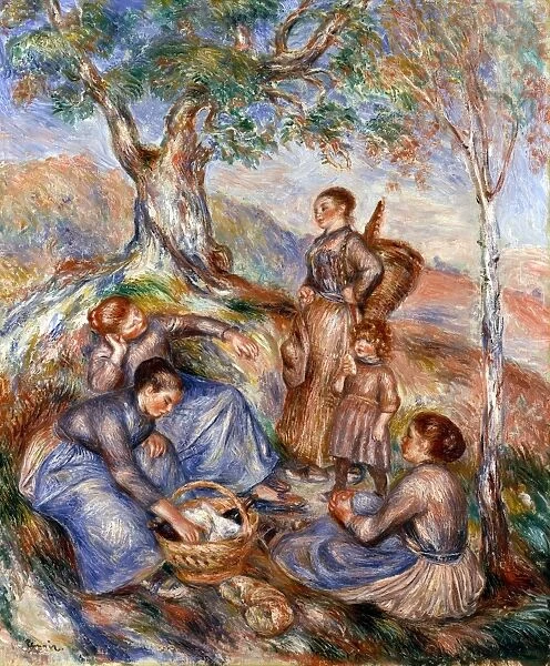 RENOIR: GRAPE PICKERS. Grape Pickers at Lunch. Oil on canvas by Pierre Auguste Renoir, c1880s