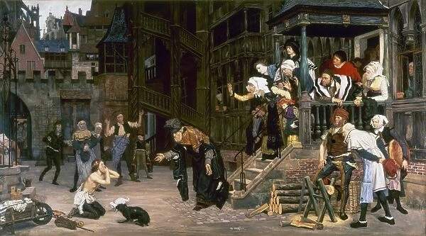 RETURN OF PRODIGAL SON. Oil on canvas by James Tissot, 1862