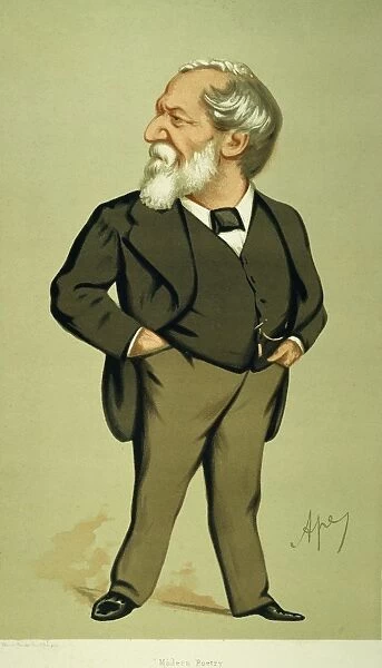 ROBERT BROWNING (1812-1889). English author. Caricature lithograph, 1875, by Ape