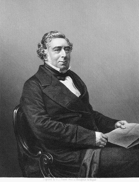 ROBERT STEPHENSON (1803-1859). English engineer. Line and stipple engraving by D. J. Pound from a photograph by John Jabez Edwin Mayall, 19th century