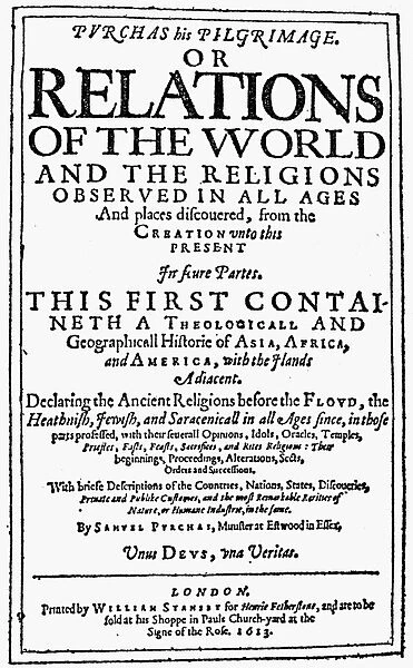 SAMUEL PURCHAS (1577-1626). English compiler of travel books