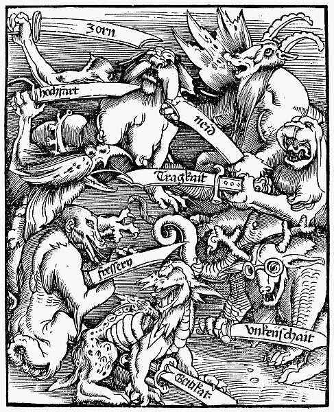 SEVEN DEADLY SINS, 1511. Woodcut by Hans Baldung-Grien, 1511