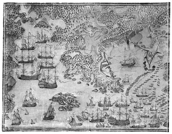 SIEGE OF LOUISBOURG, 1758. The British siege of the French fortress of Louisbourg