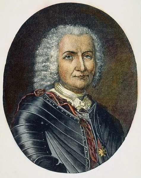 SIEUR DE BIENVILLE. Jean-Baptiste Le Moyne (1680-1747): line engraving, 19th century