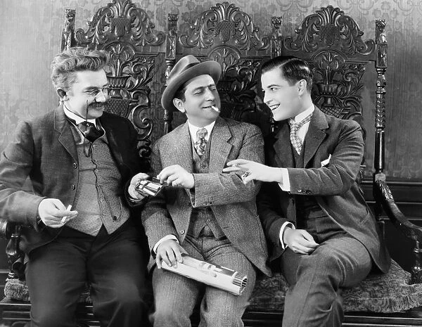 SILENT FILM STILL: SMOKING. Ernest Lubitsch, Ramon Novarro and Jean Hersholt in Old Heidelberg, 1927