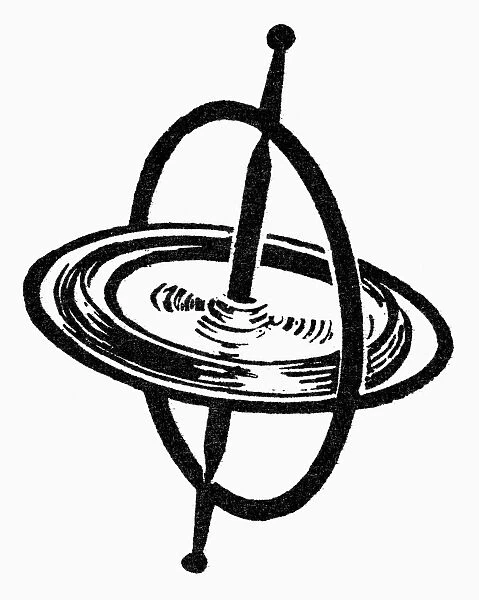 SYMBOL: BALANCE. A gyroscope, a symbol for balance and equilibrium. Woodcut