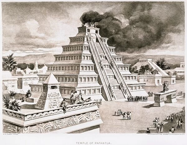 TEMPLE OF PAPANTLA, Mexico. Photogravure, 19th century