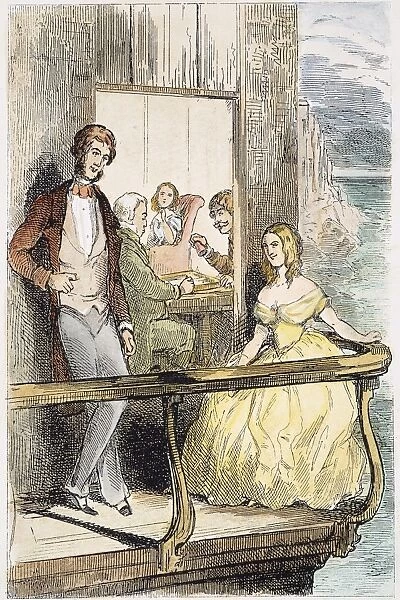 THACKERAY: VANITY FAIR. A Family Party at Brighton. Etching, after the authors design