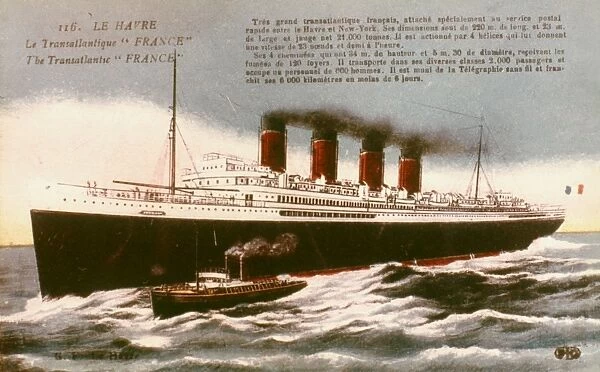TRANSATLANTIC LINER, 1912. France, launched in 1912