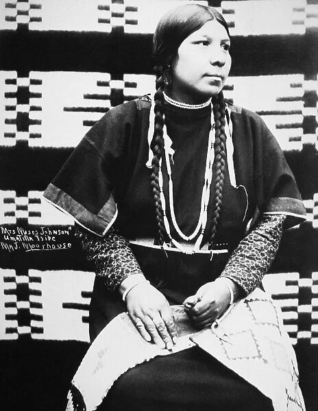 UMATILLA WOMAN, c1886. Mrs. Moses Johnson, an Umatilla Native American, photographed, c1886