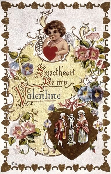 VALENTINEs DAY CARD. American St Valentines Day greeting card, c1910