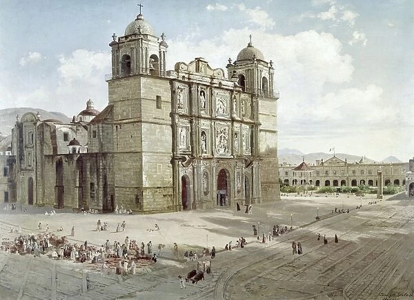 VELASCO: OAXACA CATHEDRAL. Oil on canvas, 1887, by Jose Maria Velasco