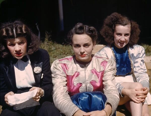 VERMONT STATE FAIR, 1941. Women backstage at the girlie show at the Vermont State Fair in Rutland