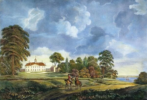 West view of Mount Vernon, Virginia, the home of George Washington: aquatint, 1798, by George Parkyns