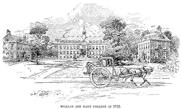 WILLIAM AND MARY COLLEGE at Williamsburg, Virginia, as it appeared in 1725. Drawing