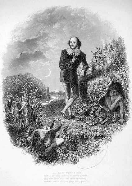 WILLIAM SHAKESPEARE (1564-1616). English dramatist and poet. Steel engraving, English, 19th century