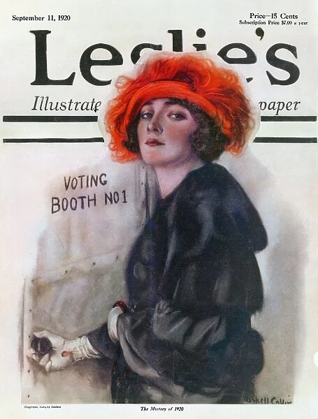 WOMEN VOTING, 1920. The Mystery of 1920. Cover of Leslies Illustrated Newspaper, 11 September 1920, shortly after the ratification of the 19th Amendment