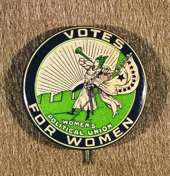 WOMENs SUFFRAGE. Pin advocating votes for women, American, c1920