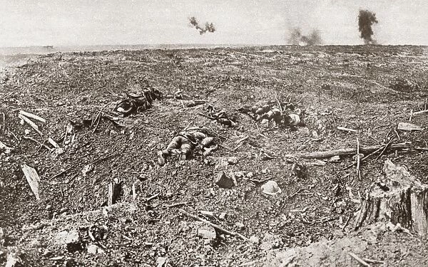 WORLD WAR I: CAMBRAI, 1917. Dead soldiers on the battlefield killed during the Battle of Cambrai