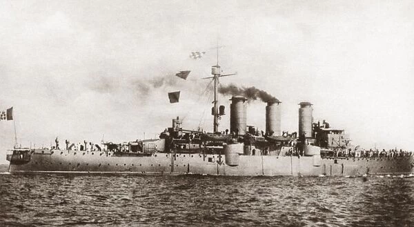 WWI: ITALIAN CRUISER. The Amalfi, a Pisa-class armored cruiser of the Italian