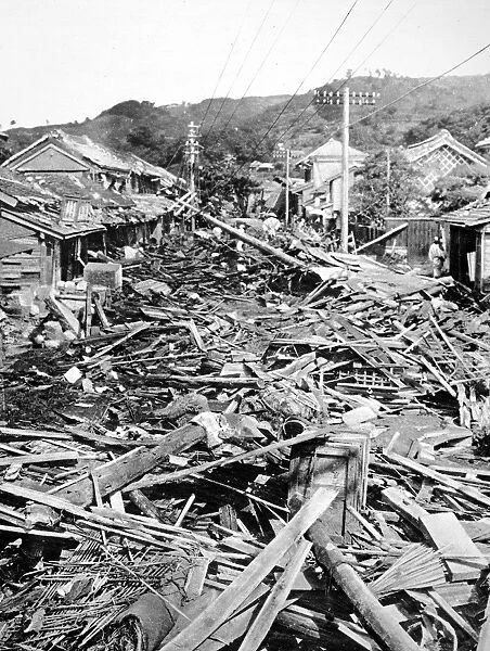 YOKOHAMA EARTHQUAKE, 1923. A suburb of Yokohama, Japan, following the great earthquake